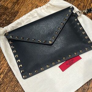 Valentino Rockstud Calfskin Wristlet